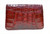 Dark RED 1950's-60's CROCODILE Caiman Skin CLUTCH - ARGENTINA   Dark RED 1950's-60's CROCODILE Caiman Skin CLUTCH - ARGENTINA