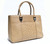  XL TAN 1990's-2000's OSTRICH SKIN Handag Satchel w/ Removable Interior Travel Bag 