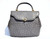 XL GRAY 1990's-2000's Ostrich Skin Handbag SATCHEL Shoulder Bag with Unique Clasp! 