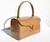  Gorgeous "Lunchbox" Style Tan 1990's Crocodile Skin Handbag 