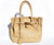  New! Hazelnut Tan Belted Ostrich Skin Handbag w/Lock & Keys 
