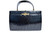  Classic 1950s-60's Jet Black SAKS FIFTH AVENUE Alligator Skin Handbag - Grimaldi 