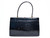  Classic 1950s-60's Jet Black SAKS FIFTH AVENUE Alligator Skin Handbag - Grimaldi 