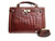  J. PEREZ 1990's Chestnut CROCODILE Belly Skin Belted Handbag w/Lock & Key - ITALY - Hermes Style 
