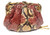  1990's Rose, Green & Tan PYTHON Snake Skin Shoulder CROSS BODY Evening Bag 
