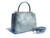  Early 2000's  BLUE Hornback Crocodile Skin Satchel Shoulder Bag 