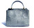  Early 2000's  BLUE Hornback Crocodile Skin Satchel Shoulder Bag 