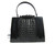  Outstanding JET BLACK 1960's Hornback ALLIGATOR Skin Handbag w/Wallet & Notepad - Horned Clasp! 