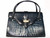  STUNNING 1960's LUCILLE de PARIS Jet BLACK Alligator Skin Handbag 
