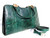  HUGE 14.5" 1970's GREEN PYTHON Snake Skin Handbag SHOULDER Bag 