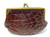 1940's-50's Chocolate Brown Alligator Skin Change Coin Purse   1940's-50's Chocolate Brown Alligator Skin Change Coin Purse