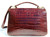  XL Early 2000's Cognac ALLIGATOR Belly Skin Handbag Shoulder Bag 