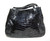  HUGE Early 2000's Soft BLACK CROCODILE Belly Skin Shoulder Satchel - BARFIELD 