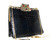  Jet Black 1960's Alligator Skin Evening Cross Body Bag with Filigree and Beading - La Juenesse 