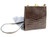 HELENE 1990's Dark Gray Taupe CROCODILE Belly Skin Shoulder CROSS BODY Bag Clutch   HELENE 1990's Dark Gray Taupe CROCODILE Belly Skin Shoulder CROSS BODY Bag Clutch