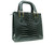  Gorgeous Late 2000's Dark FOREST GREEN CROCODILE Belly Skin Handbag  - HELENE' 