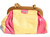 XL 2000's Pink & Yellow SNAKE Skin & Canvas LINEN Shoulder Bag - LAMBERTSON TRUEX   XL 2000's Pink & Yellow SNAKE Skin & Canvas LINEN Shoulder Bag - LAMBERTSON TRUEX