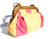 XL 2000's Pink & Yellow SNAKE Skin & Canvas LINEN Shoulder Bag - LAMBERTSON TRUEX   XL 2000's Pink & Yellow SNAKE Skin & Canvas LINEN Shoulder Bag - LAMBERTSON TRUEX