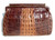 1950's Dark Bown Antique Hornback Alligator Skin Clutch Bag   1950's Dark Bown Antique Hornback Alligator Skin Clutch Bag