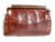 1950's Dark Bown Antique Hornback Alligator Skin Clutch Bag   1950's Dark Bown Antique Hornback Alligator Skin Clutch Bag