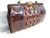 Early 1900's Chocolate Brown Hornback Alligator Skin Handbag   Early 1900's Chocolate Brown Hornback Alligator Skin Handbag
