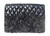  1980's-90's JUDITH LEIBER Quilted Black Beaded Snake Skin Clutch Evening Bag 