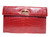  Candy Apple  RED 1950's ALLIGATOR Belly Skin Clutch Bag w/Wallet - ARGENTINA 