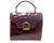  XXL MOD Dark Burgundy RED 1970's ALLIGATOR Belly Skin Handbag Satchel 