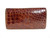 1940's Large Chocolate Alligator Clutch Bag w/BAKELITE Clasp   1940's Large Chocolate Alligator Clutch Bag w/BAKELITE Clasp