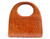  XL 1960's BURNT ORANGE Crocodile Belly Skin Handbag - LOPEZ - Buenes Aires 