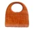  XL 1960's BURNT ORANGE Crocodile Belly Skin Handbag - LOPEZ - Buenes Aires 