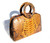 1960's XL ORANGE Python Snake Skin Handbag - Double ROUND Handles   1960's XL ORANGE Python Snake Skin Handbag - Double ROUND Handles