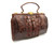 XL Early 1900's Chocolate Brown Edwardian Alligator Handbag w/Paws & Pull   XL Early 1900's Chocolate Brown Edwardian Alligator Handbag w/Paws & Pull