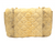  Stunning Chanel-Style Early 2000's  Quilted Metallic Yellow Gray PYTHON Skin Shoulder Cross Body Bag 