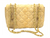  Stunning Chanel-Style Early 2000's  Quilted Metallic Yellow Gray PYTHON Skin Shoulder Cross Body Bag 