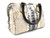  Early 2010's Gorgeous Cream, Black & GOLD Metallic PYTHON Snake Skin Speedy Bag Handbag 