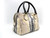  Early 2010's Gorgeous Cream, Black & GOLD Metallic PYTHON Snake Skin Speedy Bag Handbag 