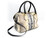  Early 2010's Gorgeous Cream, Black & GOLD Metallic PYTHON Snake Skin Speedy Bag Handbag 