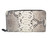  New! 2010's Cream & Black PYTHON Snake Skin Zippered WALLET Clutch Bag 