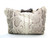  Stunning XL Cream & Brown Matte PYTHON Snake Skin Shoulder Bag - CROCODILE Tail! 