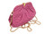  Dark PINK 1990's CAPE COBRA Ostrich Skin Clutch Shoulder CROSS BODY Bag - Silver! 