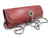 Early 2000's Dark RED CROCODILE Skin Baguette CLUTCH Shoulder Bag