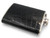  Jet Black Custom Alligator Belly Skin 8 Oz. Stainless Hip FLASK Set - NEW! 