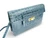 Teal BLUE 1980's-90's Crocodile Skin CLUTCH Shoulder Bag - ALFRED ROTH