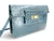 Teal BLUE 1980's-90's Crocodile Skin CLUTCH Shoulder Bag - ALFRED ROTH