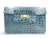 Teal BLUE 1980's-90's Crocodile Skin CLUTCH Shoulder Bag - ALFRED ROTH