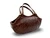 13" Long 1950's-60's Chocolate Brown Alligator Skin Handbag - Side Clasps!