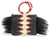 INGRID BRUHA Limited Edition Black, Red & Cream Embossed Python Snake Skin & Upcycled African Fur w/Beaded Strap & Double ROUND Handles