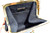  1970's-80's NAVY BLUE Hornback CROCODILE Skin & Leather Shoulder Cross Body Bag - ITALY 