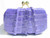  New! PURPLE Hard-Sided Hornback ALLIGATOR Skin Mini CLUTCH Bag 